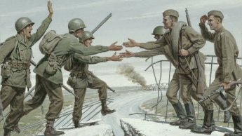 25 апреля 1945 года на Эльбе произошла встреча советских и американских войск. Рота советского лейтенанта Голобородько и разведгруппа американского лейтенанта Котцебу встретились в 13 часов 30 минут в районе города Торгау.